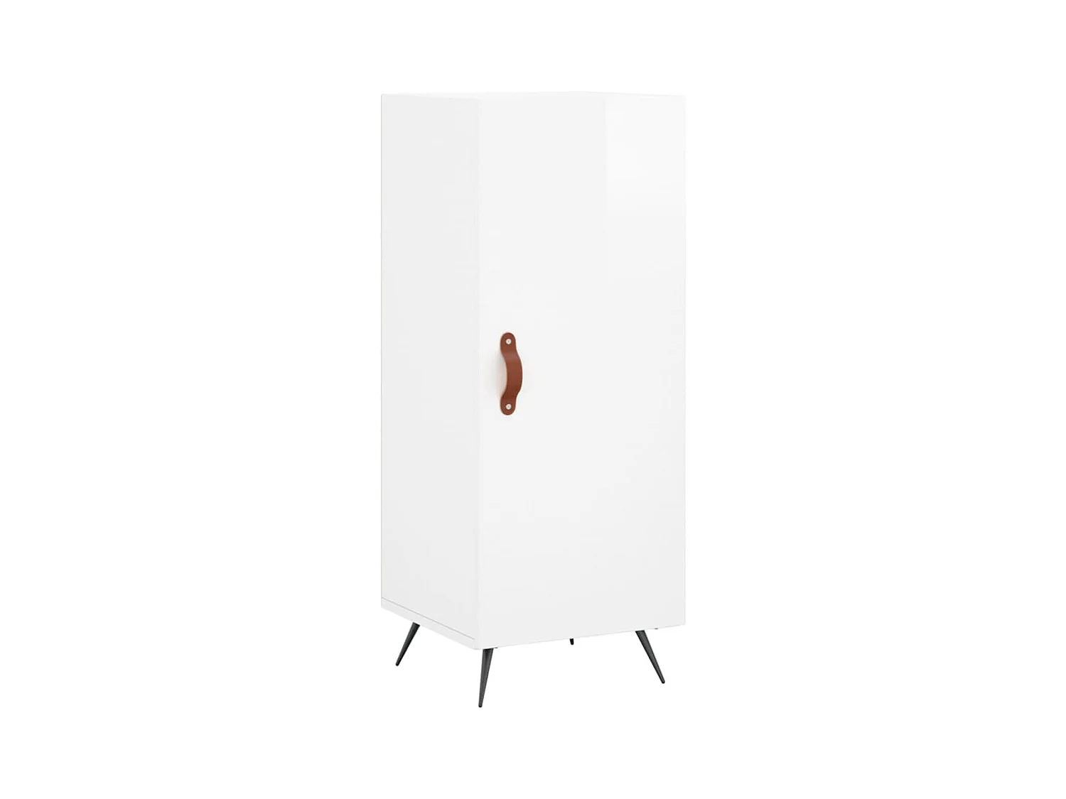 Buffet Blanc brillant 34,5x34x90 Bois d'ingénierie