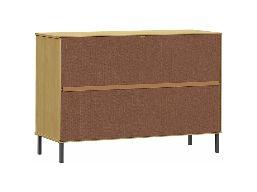 Buffet avec pieds en métal Marron 113x40x77 Bois massif OSLO