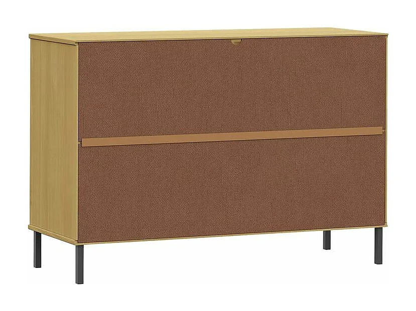 Buffet avec pieds en métal Marron 113x40x77 Bois massif OSLO