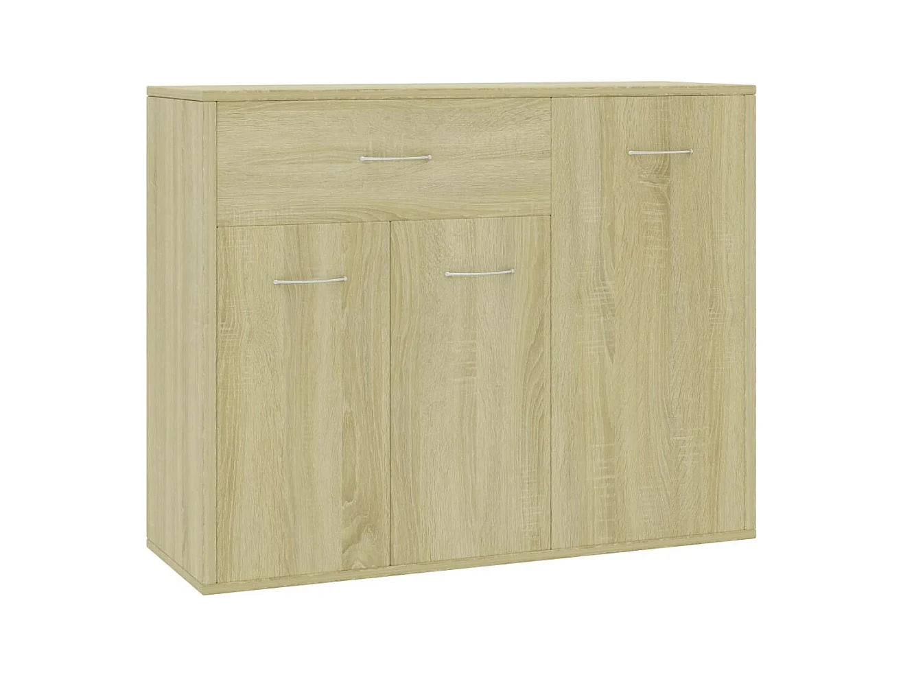 Petit buffet 3 portes et 1 tiroir Homa L 88cm - Gamme intemporelle-Couleur Chêne clair
