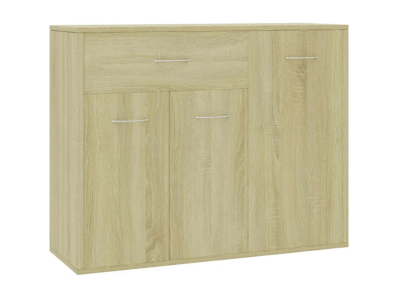 Petit buffet 3 portes et 1 tiroir Homa L 88cm - Gamme intemporelle-Couleur Chêne clair