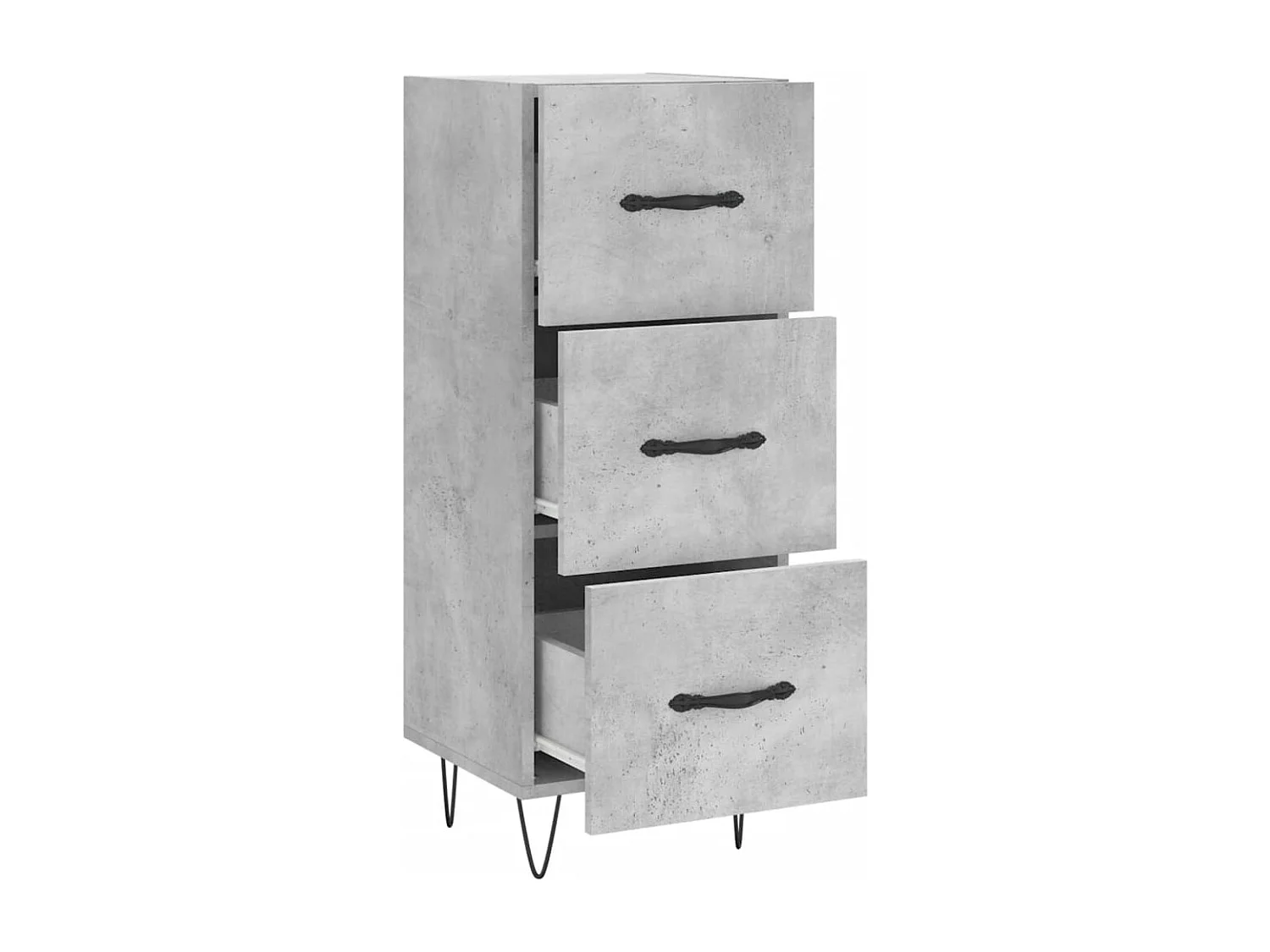 Buffet Gris béton 34,5x34x90 Bois d'ingénierie