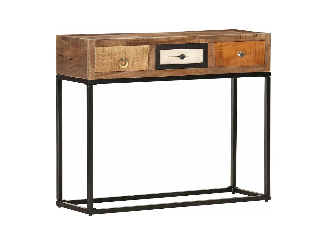 Table console Doré 90x30x75 Bois de récupération massif