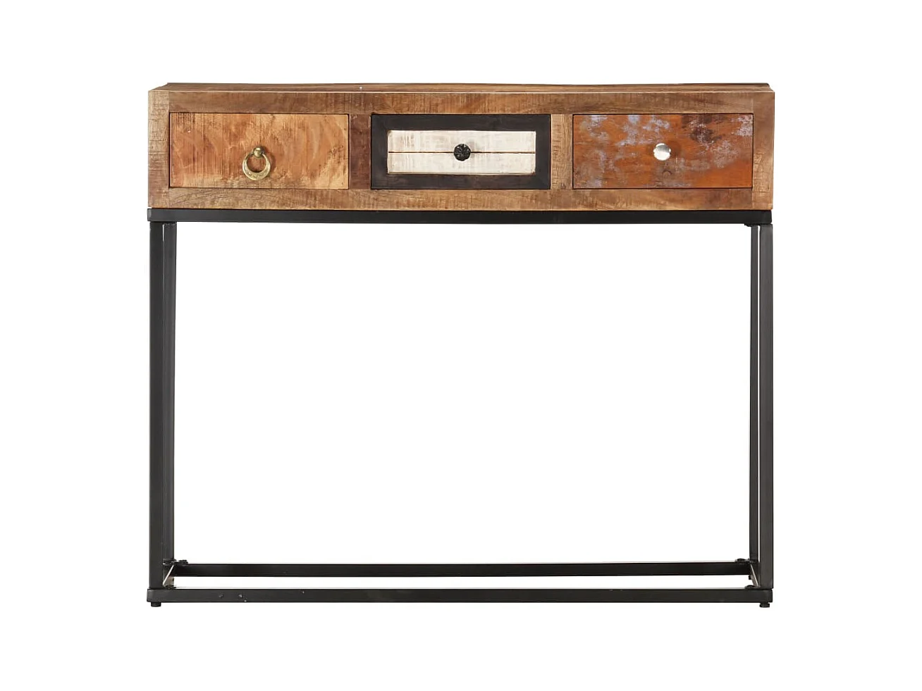 Table console Doré 90x30x75 Bois de récupération massif