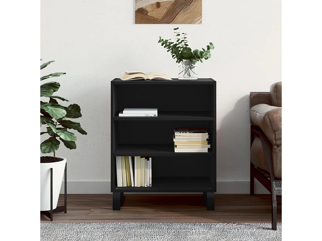 Buffet noir 57x35x70 bois d’ingénierie