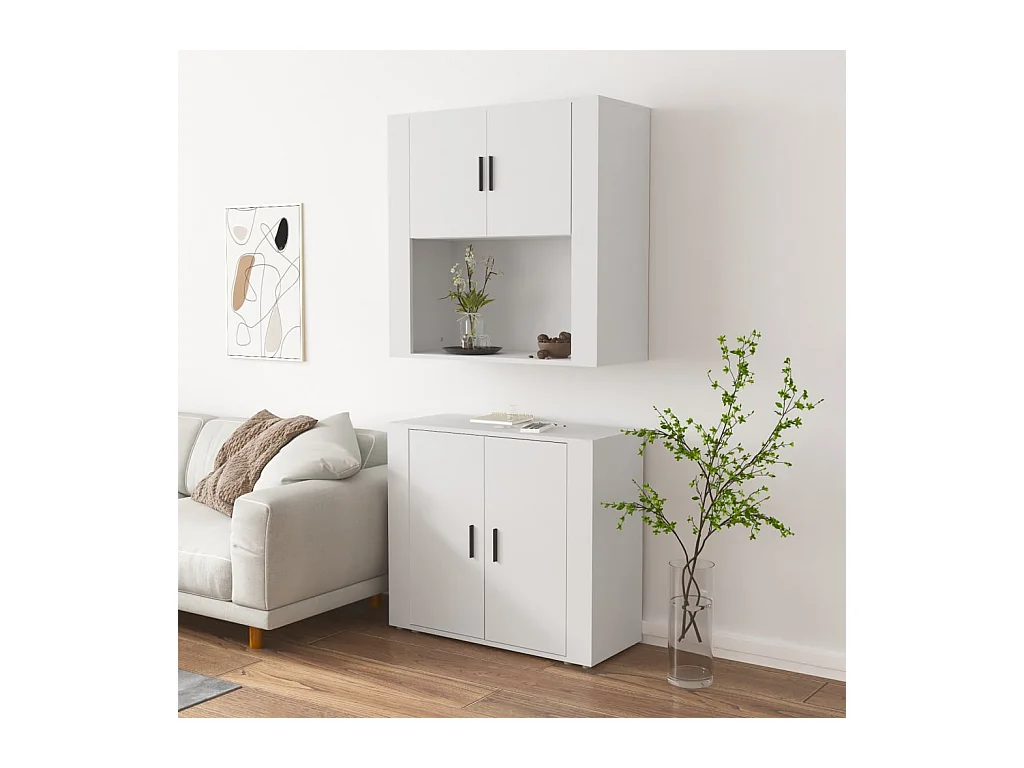 Buffet haut Blanc Bois d'ingénierie