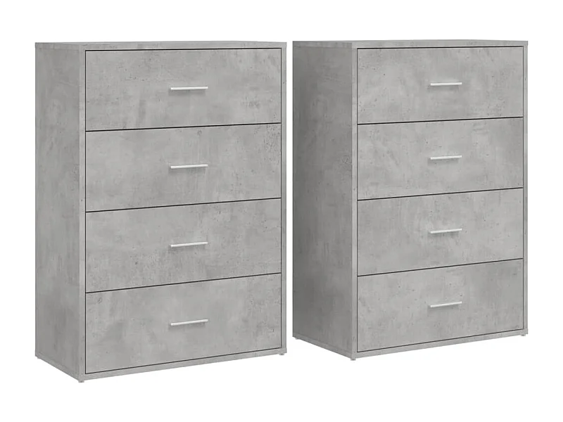 Buffets 2 pcs gris béton 60x31x84 bois d'ingénierie