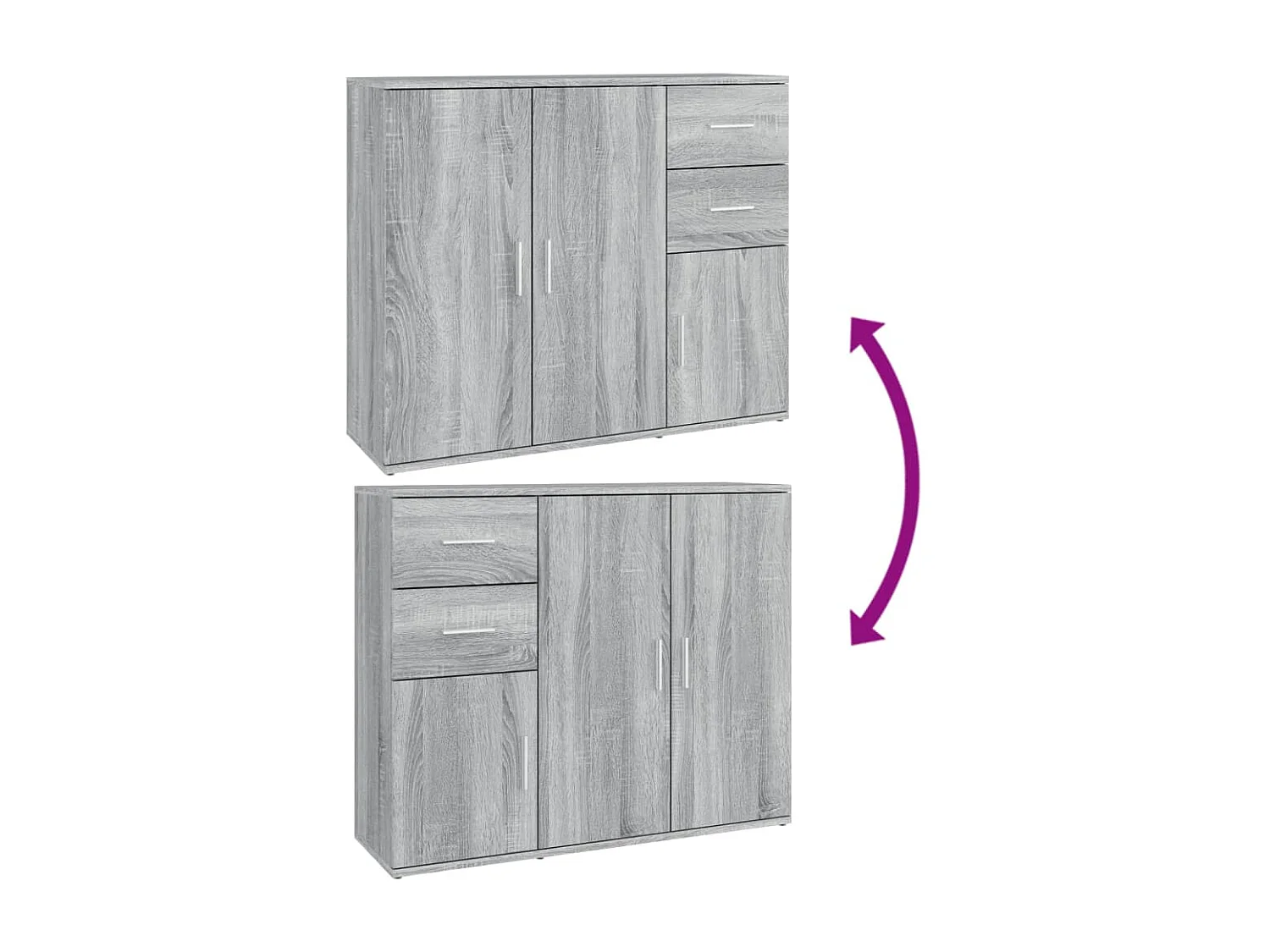 Buffet Sonoma gris 91x29,5x75 Bois d'ingénierie