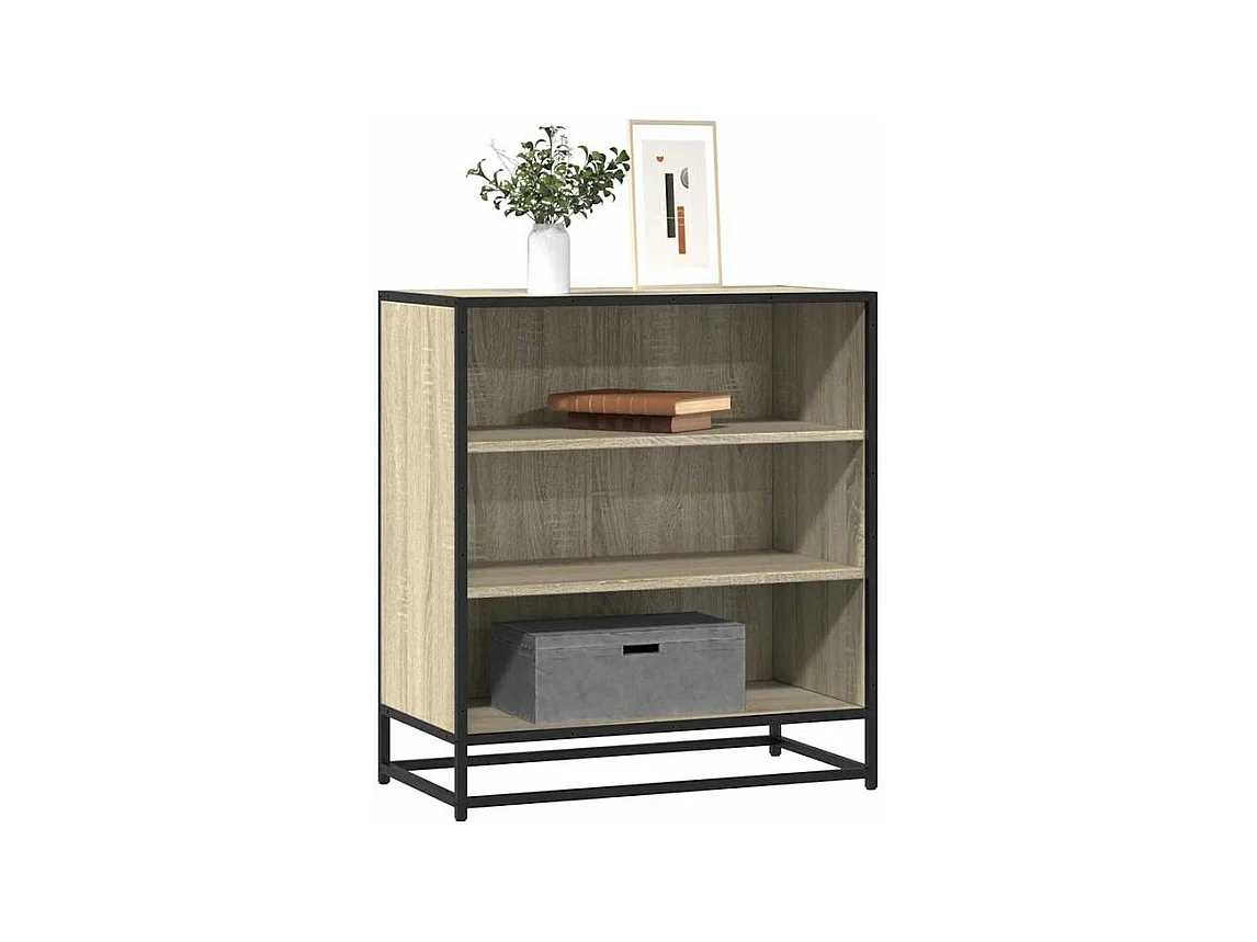 Buffet chêne sonoma 68x35x76 bois d'ingénierie et métal