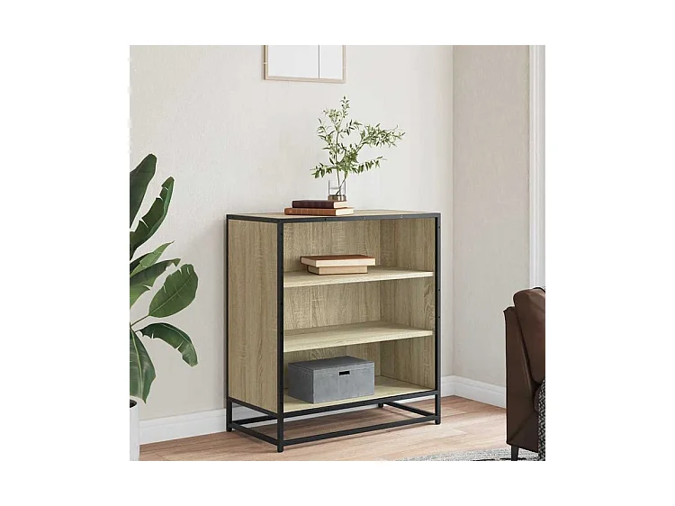 Buffet chêne sonoma 68x35x76 bois d'ingénierie et métal