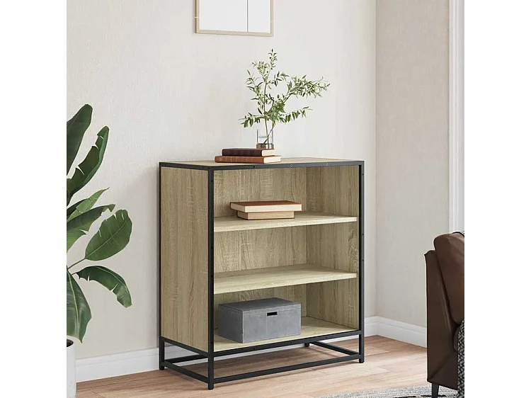 Buffet chêne sonoma 68x35x76 bois d'ingénierie et métal