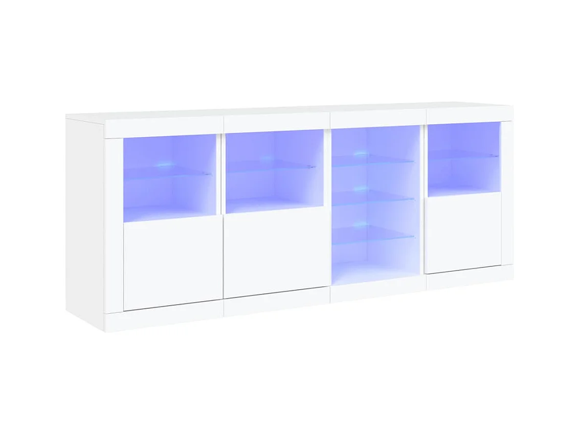 Buffet avec lumières LED blanc 164x37x67