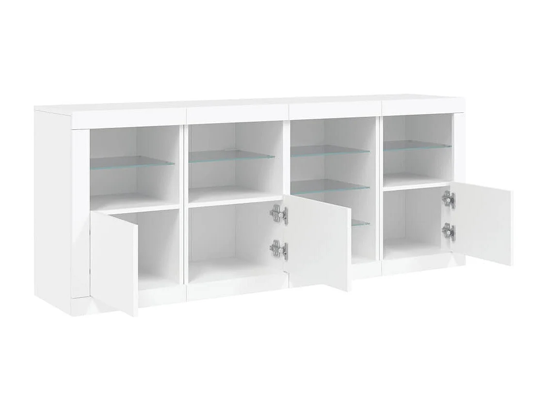 Buffet avec lumières LED blanc 164x37x67