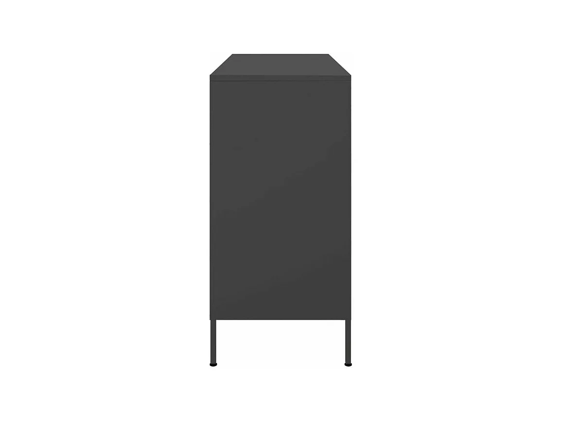 Meuble de rangement 3 portes 3 niches en acier Klavin 100cm - Style Industriel-Couleur Noir