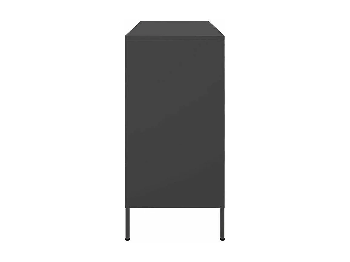 Meuble de rangement 3 portes 3 niches en acier Klavin 100cm - Style Industriel-Couleur Noir