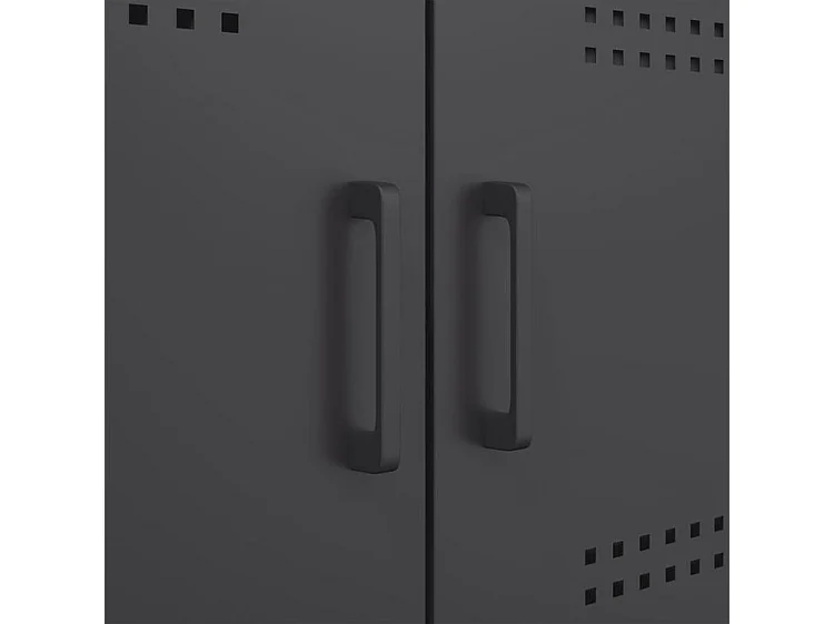 Meuble de rangement 3 portes 3 niches en acier Klavin 100cm - Style Industriel-Couleur Noir