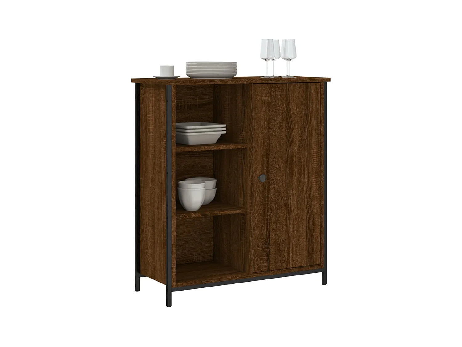 Buffet chêne marron 70x30x80 bois d'ingénierie