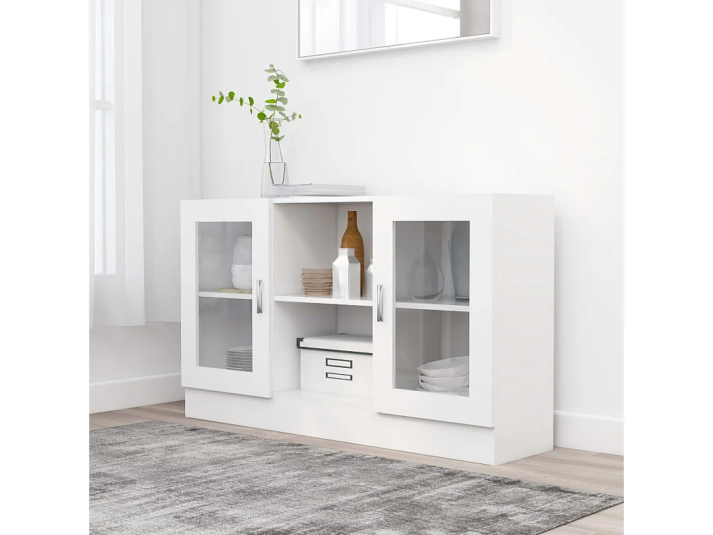 Armoire à vitrine Blanc 120x30,5x70