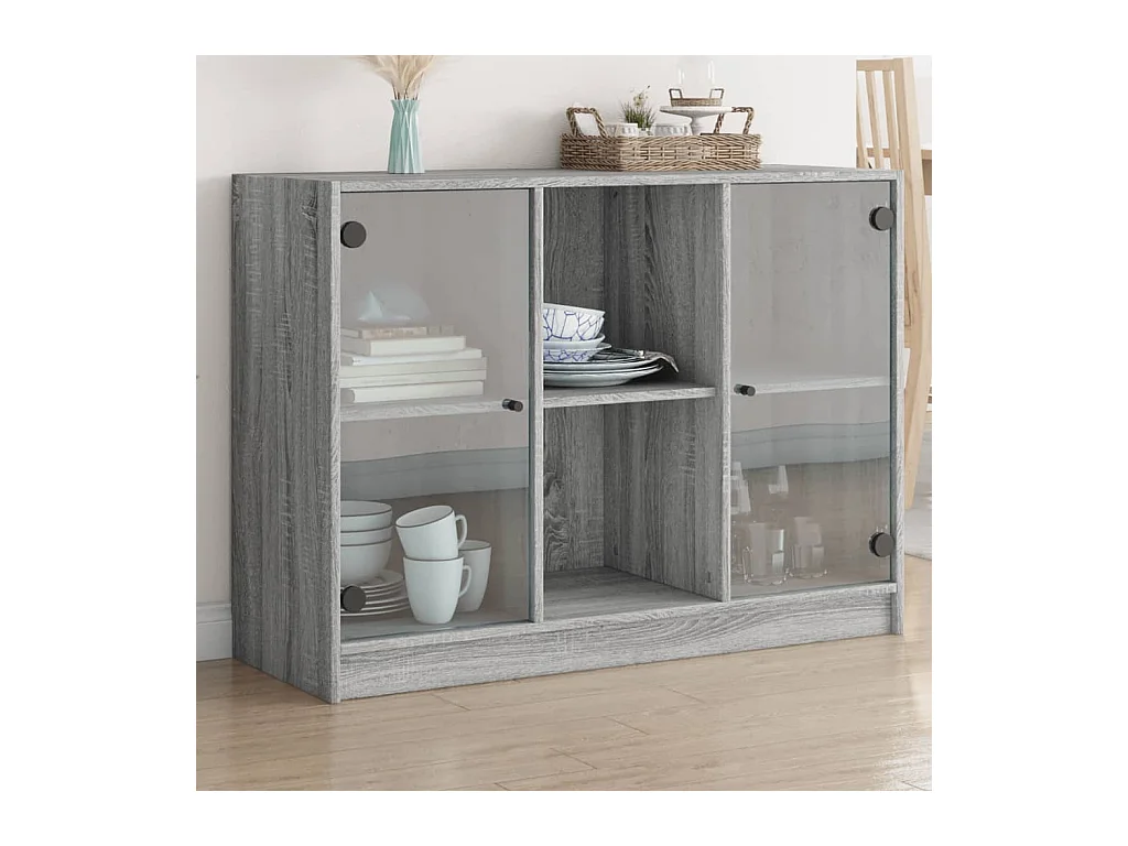 Buffet sonoma gris 102x37x75,5 bois d'ingénierie