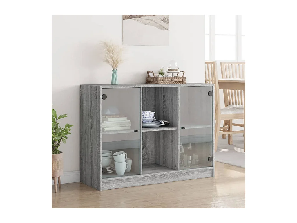 Buffet sonoma gris 102x37x75,5 bois d'ingénierie