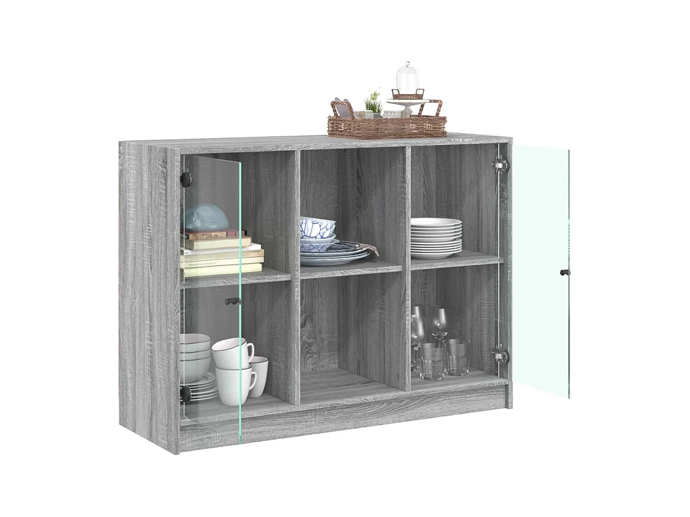 Buffet sonoma gris 102x37x75,5 bois d'ingénierie