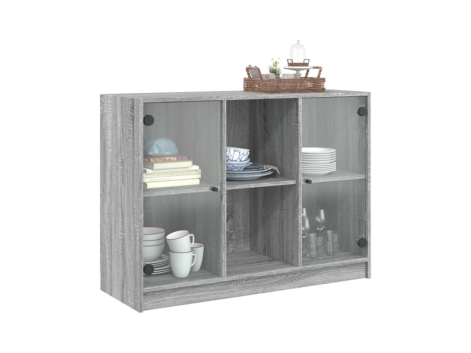 Buffet sonoma gris 102x37x75,5 bois d'ingénierie