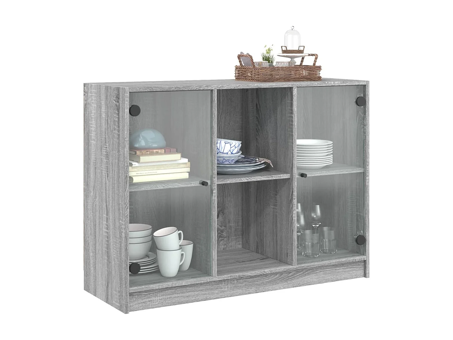 Buffet sonoma gris 102x37x75,5 bois d'ingénierie