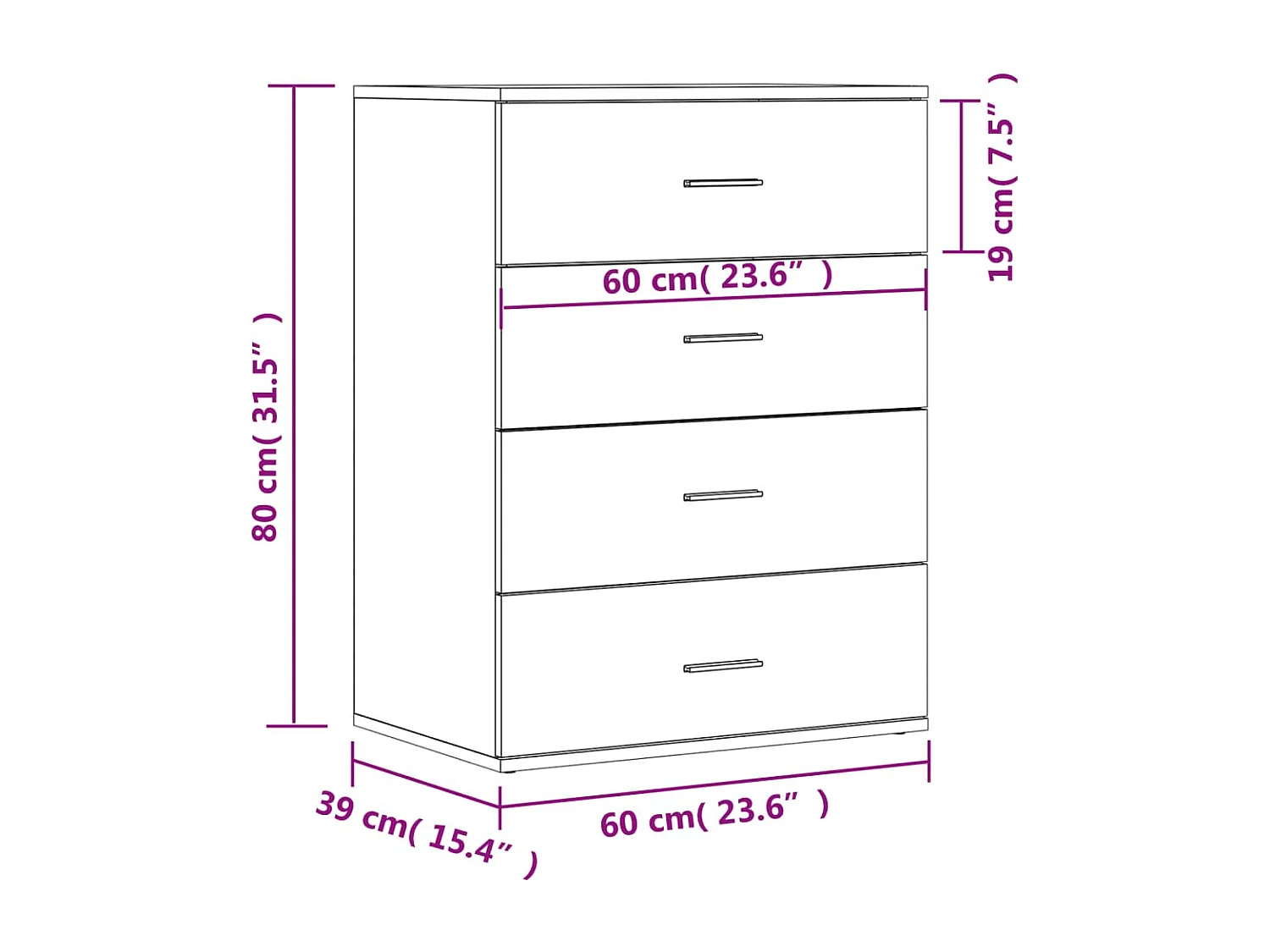 Buffets 2 pcs sonoma gris 60x39x80 bois d'ingénierie