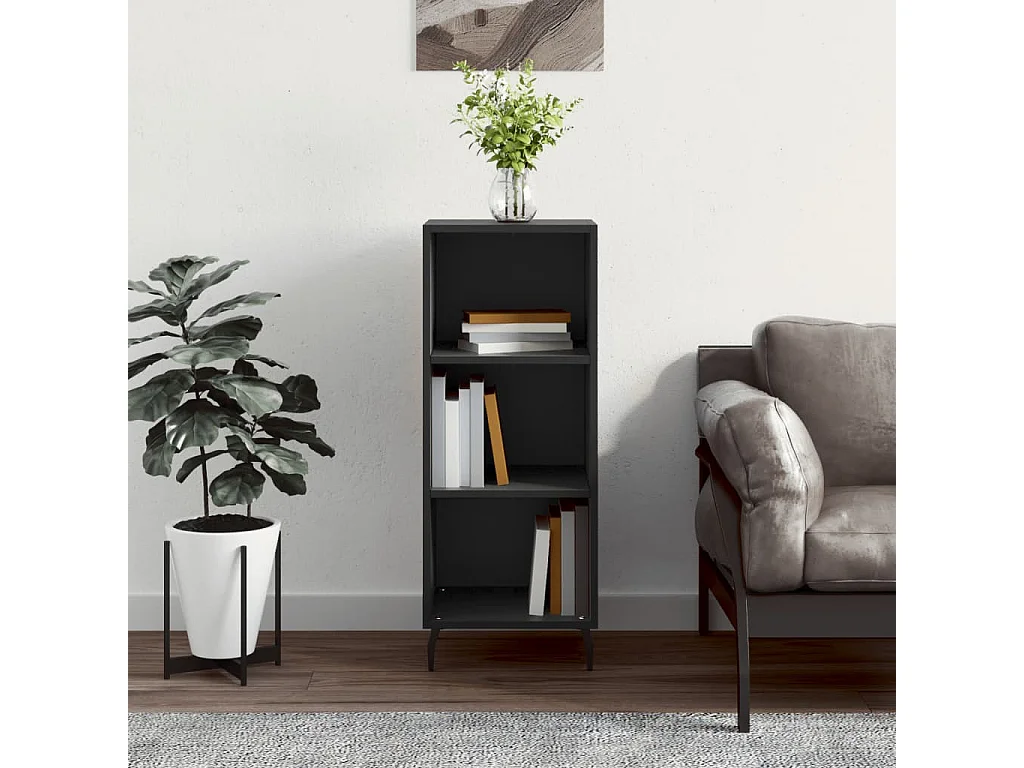 Buffet noir 34,5x32,5x90 bois d'ingénierie