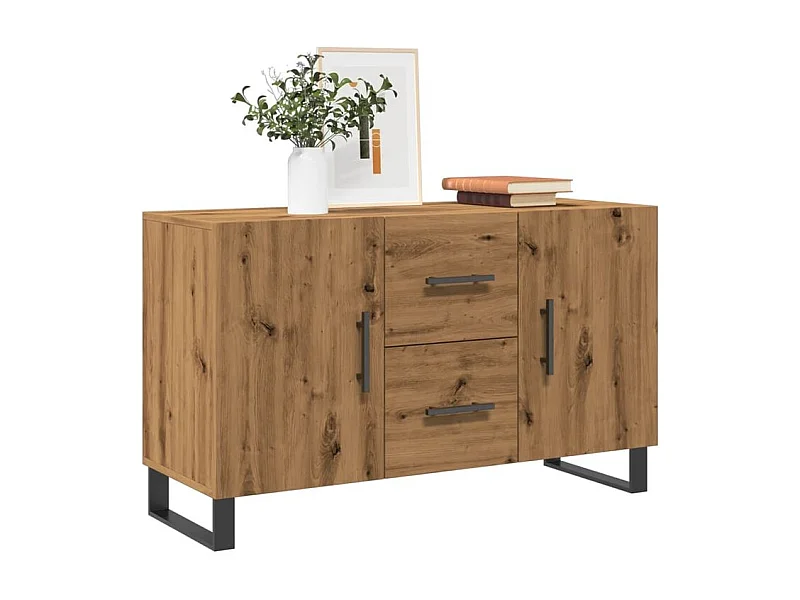 Buffet chêne artisanal 100x36x60 bois d'ingénierie
