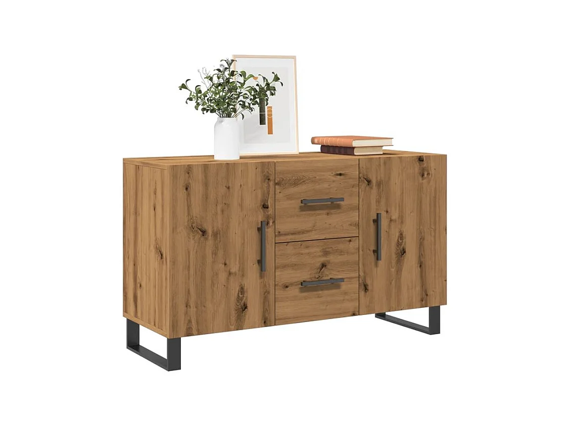 Buffet chêne artisanal 100x36x60 bois d'ingénierie