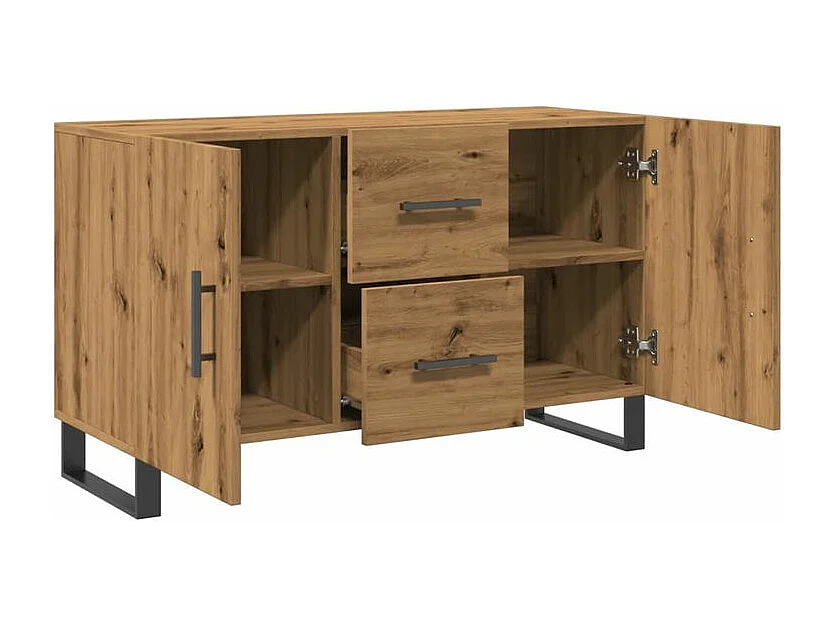 Buffet chêne artisanal 100x36x60 bois d'ingénierie