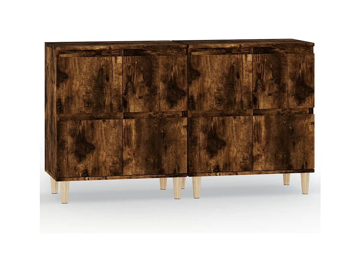 Buffets 2 pcs chêne fumé 60x35x70 bois d'ingénierie