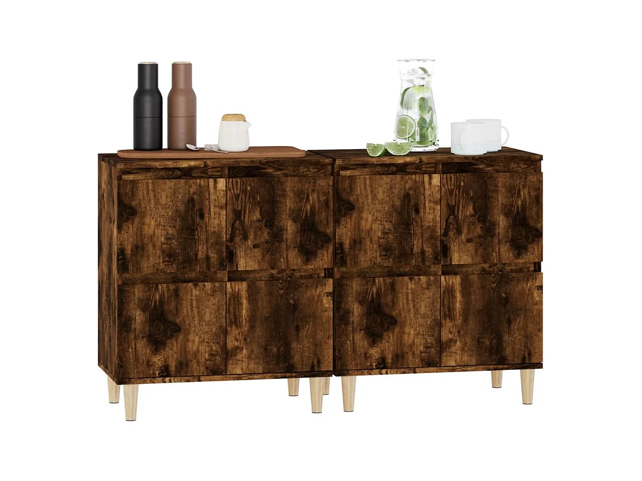 Buffets 2 pcs chêne fumé 60x35x70 bois d'ingénierie