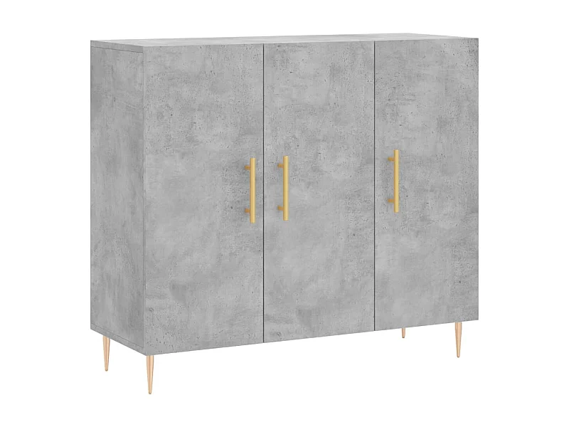 Buffet gris béton 90x34x80 bois d'ingénierie