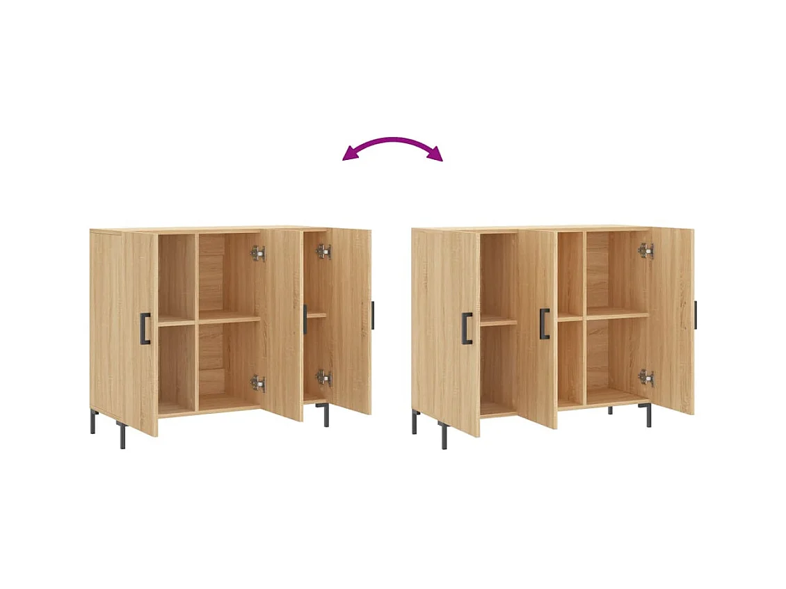 Buffet chêne sonoma 90x34x80 bois d'ingénierie