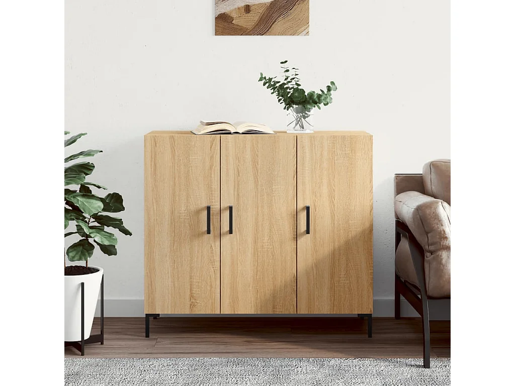 Buffet chêne sonoma 90x34x80 bois d'ingénierie