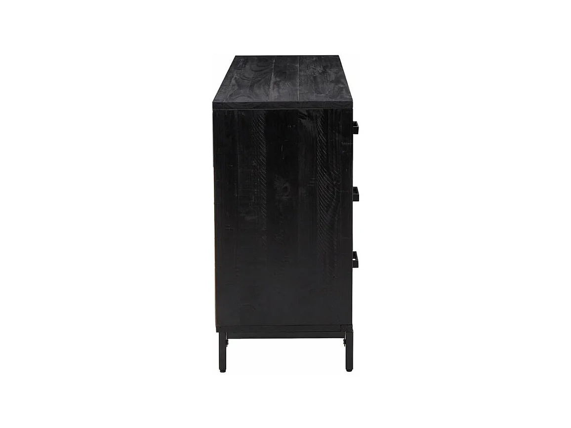 Buffet Noir 110x35x70 Bois de pin massif