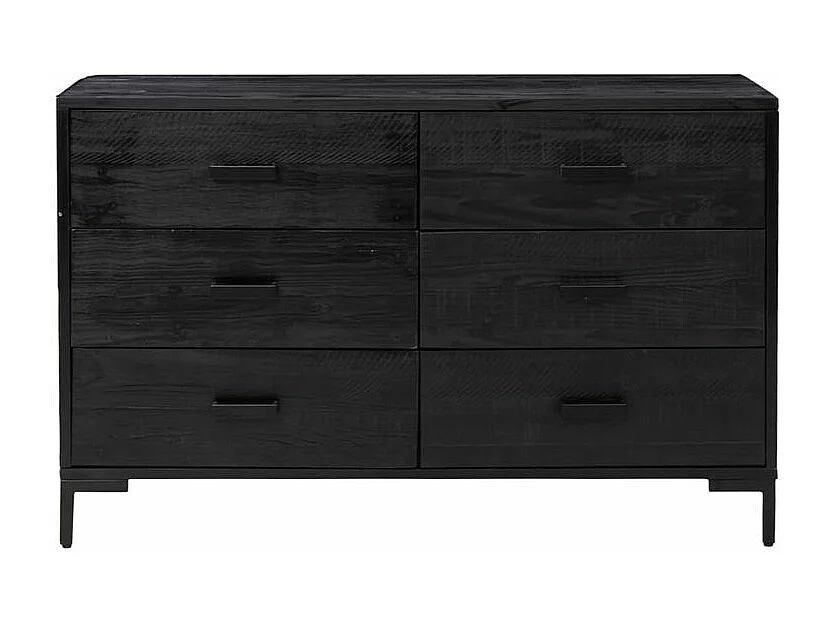 Buffet Noir 110x35x70 Bois de pin massif
