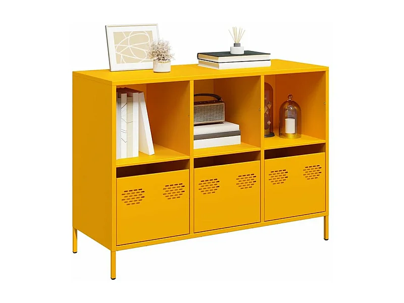 Buffet jaune moutarde 101,5x39x73,5 acier laminé à froid