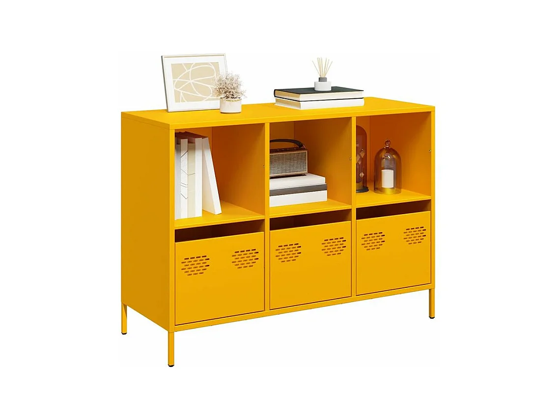 Buffet jaune moutarde 101,5x39x73,5 acier laminé à froid