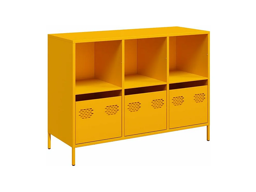 Buffet jaune moutarde 101,5x39x73,5 acier laminé à froid