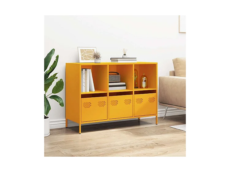 Buffet jaune moutarde 101,5x39x73,5 acier laminé à froid