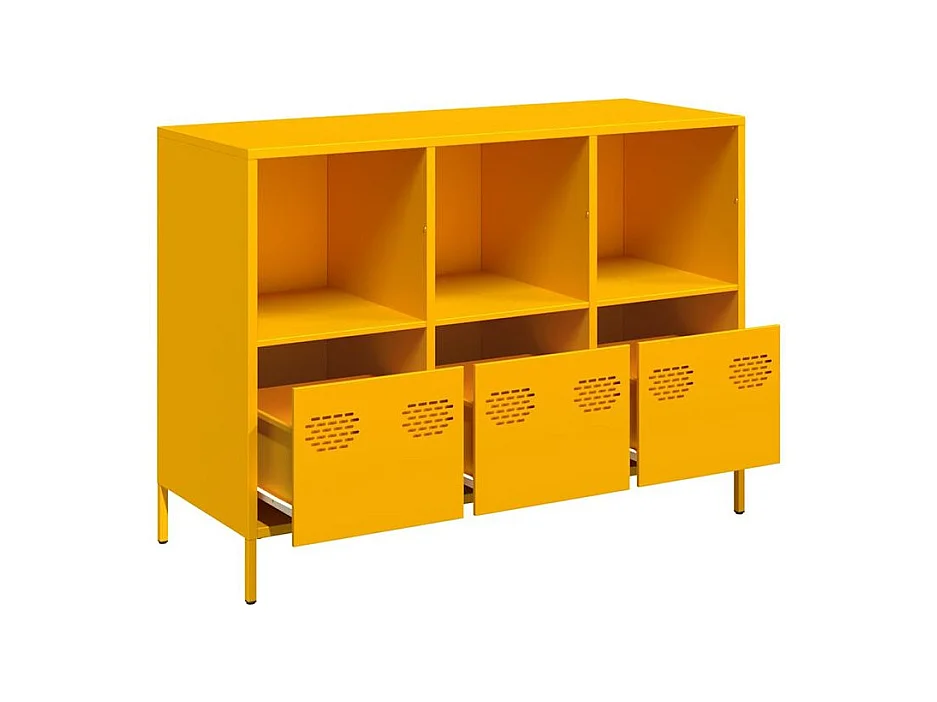 Buffet jaune moutarde 101,5x39x73,5 acier laminé à froid