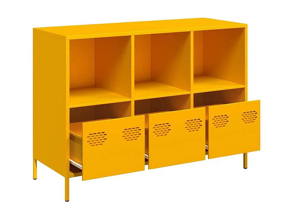 Buffet jaune moutarde 101,5x39x73,5 acier laminé à froid