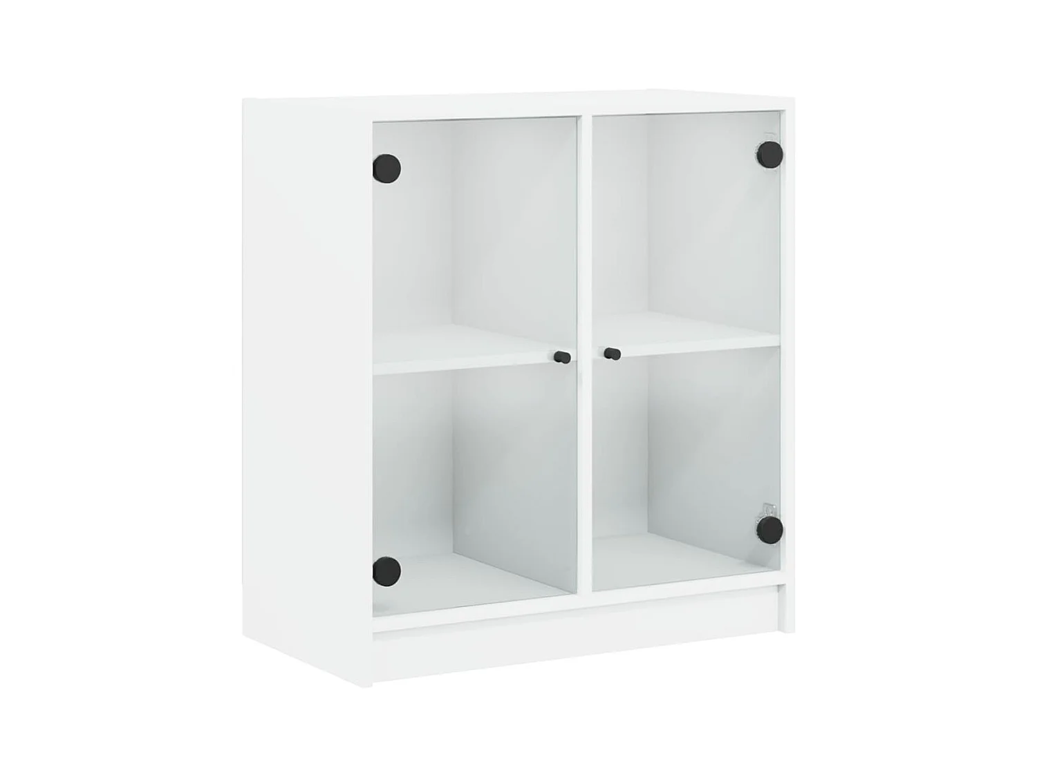 Armoire latérale avec portes en verre blanc 68x37x75,5