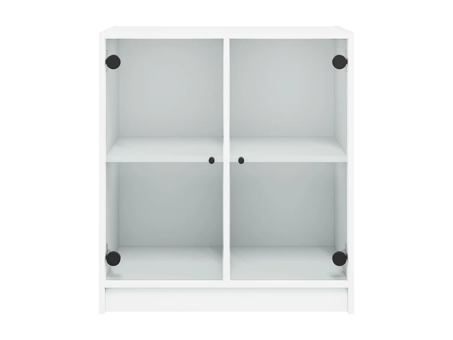 Armoire latérale avec portes en verre blanc 68x37x75,5