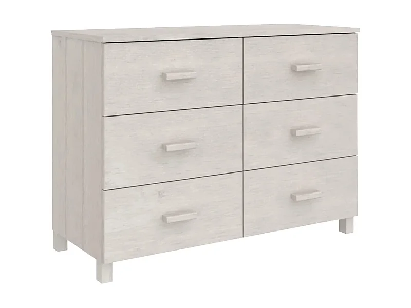 Buffet MOLDE Blanc 113x40x80 Bois massif de pin