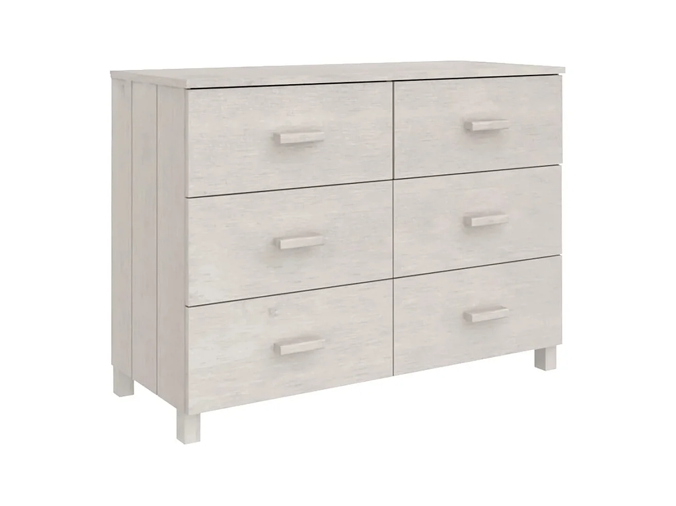 Buffet MOLDE Blanc 113x40x80 Bois massif de pin