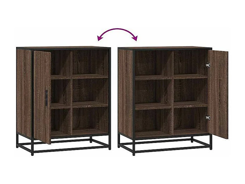 Buffet chêne marron 62x35x76 bois d'ingénierie